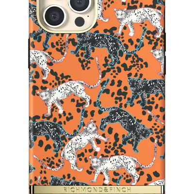 iPhone mit orangefarbenem Leoparden