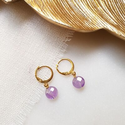 Boucles d'oreilles Amethyste - Celia