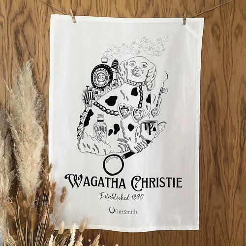 Literary Dogs: Wagatha Christie Fairtrade Cotton Tea Towel