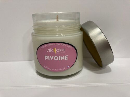 BOUGIE PARFUMEE CIRE 100 % VEGETALE SOJA - 180 G PIVOINE