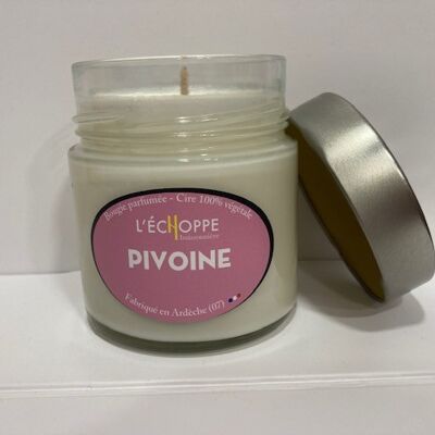 BOUGIE PARFUMEE CIRE 100 % VEGETALE SOJA - 180 G PIVOINE