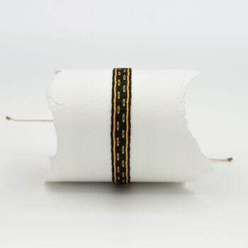 Seidenarmbänder, Brassard Azua Single 8| senfgelb auf dunkelgrün 1
