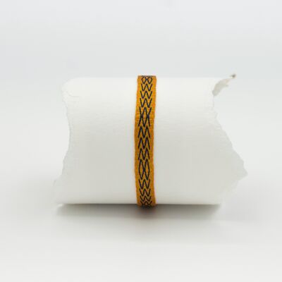 Seidenarmbänder, Brassard Azua Single 8| raumblau et orange