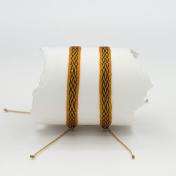 Seidenarmbänder, Brassard Azua Single 8| raumblau et orange 2