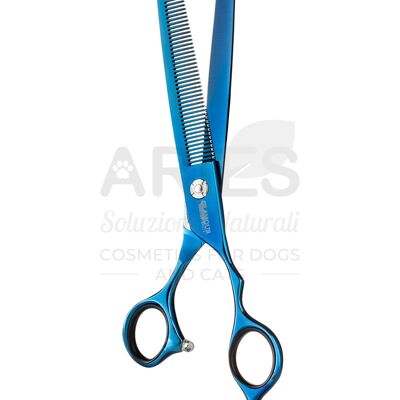 Sfoltitrice Dritta 7,5" 58 denti stretti a V 21 cm blu titanio