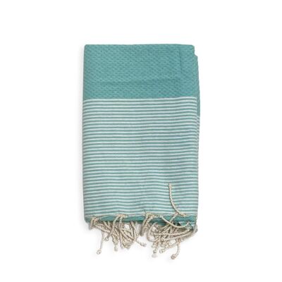 Fouta traditionnelle Mikanda Aqua 100x200cm