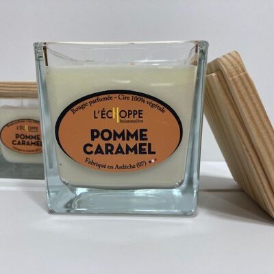 SCENTED CANDLE 100% VEGETABLE SOYA WAX - 8X8 190 G APPLE CARAMEL