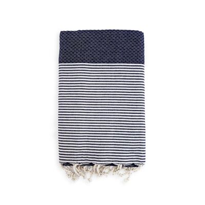 Fouta traditionnelle Mikanda Navy 100x200cm