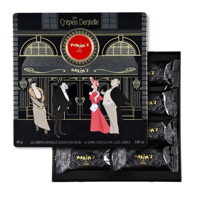 Coffret 16 crêpes dentelle chocolat noir