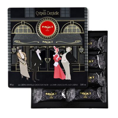 Box of 16 dark chocolate lace crêpes