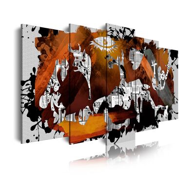 DekoArte 427 -  Impression Sur Toile Moderne D'Images Artistiques Numérisées | Toile Décorative Pour Votre Salon Ou Votre Chambre | Style Art Abstrait Picasso Guernica | 5 Pièces 150 x 80 cm