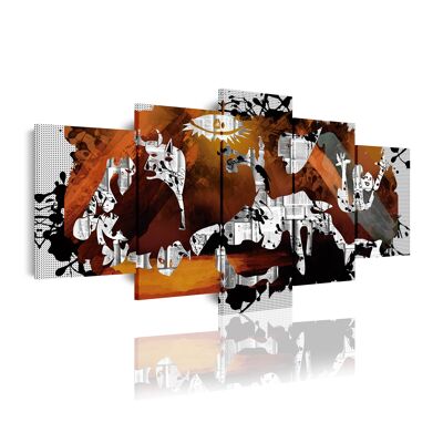 DekoArte 428 -  Impression Sur Toile Moderne D'Images Artistiques Numérisées | Toile Décorative Pour Votre Salon Ou Votre Chambre | Style Art Abstrait Picasso Guernica | 5 Pièces 200 x 100 cm XXL