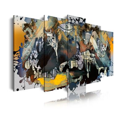 DekoArte 524 - Impression Sur Toile Moderne D'Images Artistiques Numérisées | Toile Décorative Pour Votre Salon Ou Votre Chambre | Style Art Abstrait et  Moderne Picasso Guernica | 5 Pièces 150x80cm