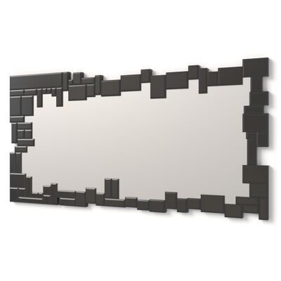 DekoArte E025 - Miroirs Muraux Décoratifs Et Modernes | Décoration De Miroirs Pour Votre Salon, Chambre, Entrée, Couloir | Grands Miroirs Rectangulaires Sophistiqués Couleur Noir  | 1 Pièce 140x70 cm