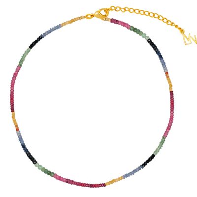 Mehrfarbige Saphir-Halskette Olivenza