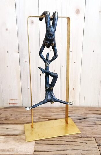 Figurine décorative athlète gymnaste sculpture métal polyrésine 42 cm 4