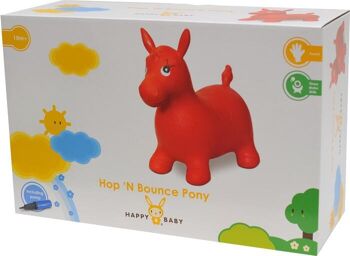 HB Hop n' Bounce Poney Rouge avec Pompe 1