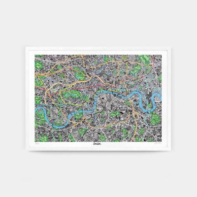 Handgezeichnete Karte von London (2. Auflage)-A2P
