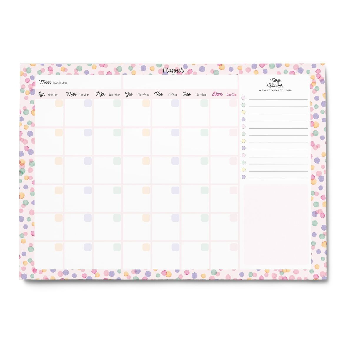 Planner Mensile - Polkadot