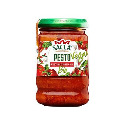 SACLA - Salsa biologica al pesto rosso di tofu e bacche di Goji 190g