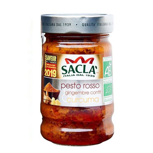 SACLA - Sauce Pesto rosso gingembre confit & curcuma Bio 190g