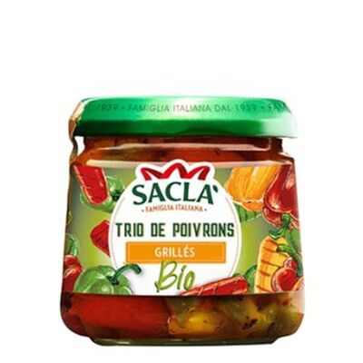 SACLA - Trio of organic roasted peppers 190g