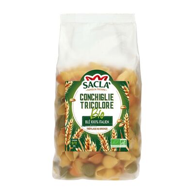 SACLA - Organic Tricolor Conchiglie Pasta 500g