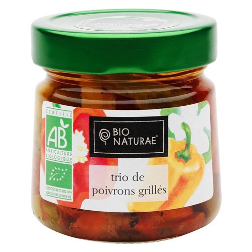 BIONATURAE - Trio de poivrons grillés bio 185gr