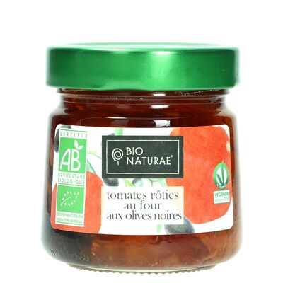 BIONATURAE - Oven roasted tomatoes & organic black olives 190gr (short use by date)