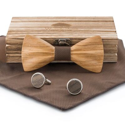 Children's wooden bow tie "Goofy" light - brown