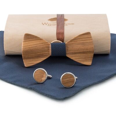 Children's wooden bow tie "Micky" - blue