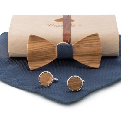 Children's wooden bow tie "Micky" - blue