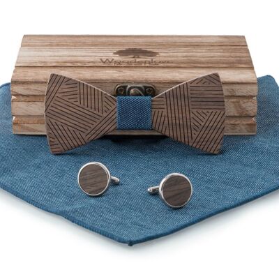 Children's wooden bow tie "Karlo" - blue