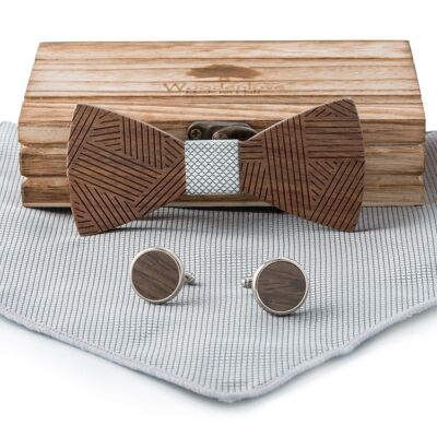 Children's wooden bow tie "Karlo" - grey