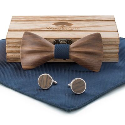 Children's wooden bow tie "Goofy" Dark - Blue