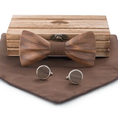 Children's wooden bow tie "Goofy" Dark - Brown