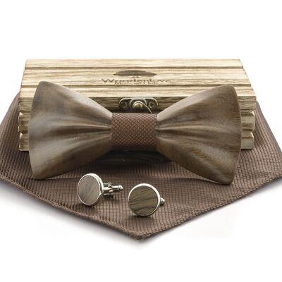 Wooden Bow Tie "Heartwood" Walnut - Brown