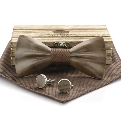 Wooden Bow Tie "Heartwood" Walnut - Brown