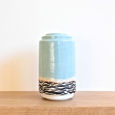 Porcelain Vase L - Blue tiger