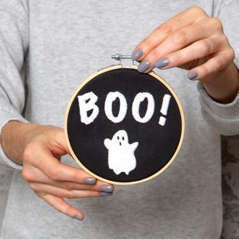 Kit de broderie Halloween Boo Ghost - Kit débutant cerceau de 5" 2