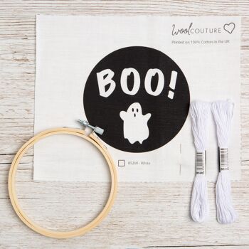 Kit de broderie Halloween Boo Ghost - Kit débutant cerceau de 5" 6