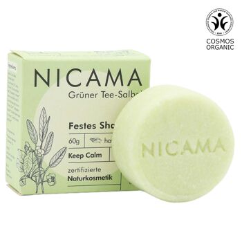 NICAMA Shampoing Solide Thé Vert Sauge (COSMOS) 1