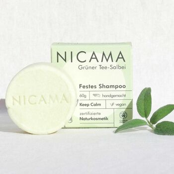 NICAMA Shampoing Solide Thé Vert Sauge (COSMOS) 3