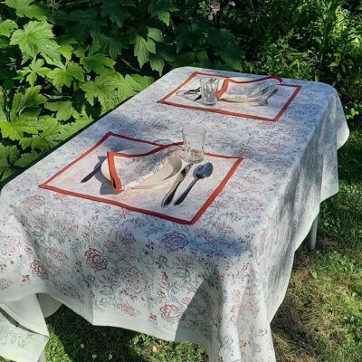 Tablecloth 'Flower' Red/Blue, Small