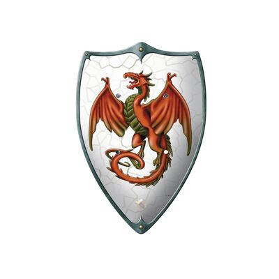 Wooden Shield Crest "Red Dragon"