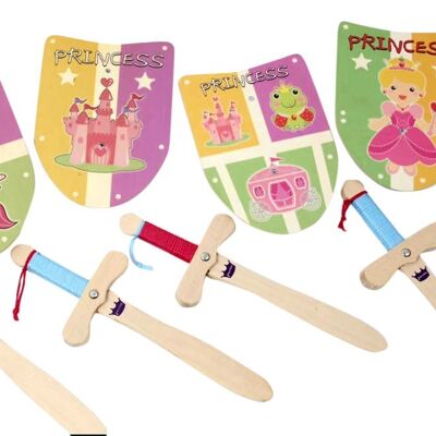 Princess Mini Set: Spada di legno + Scudo di legno - 3/5 anni (IL MIGLIORE VENDITORE)