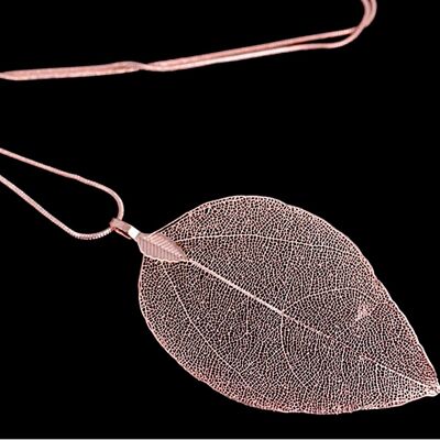 Dew Dipped Genuine Leaf Long Necklace