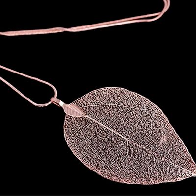Dew Dipped Genuine Leaf Long Necklace