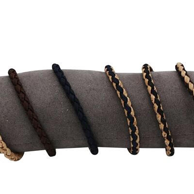Assortment Thin Braided Cork Bracelets