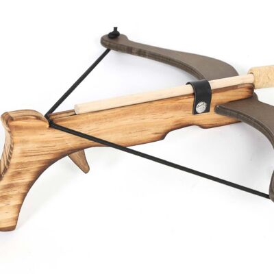 Armbrust 33 cm Armbrustpistole aus geflammtem Holz